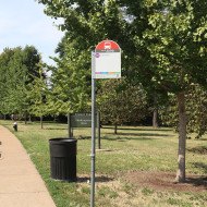 MetroBus stop #3298: Fine Arts @ St. Louis Zoo northbound MetroBus stop #3298 Fine Arts at St. Louis Zoo northbound