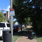 MetroBus stop #5420: Clayton @ Graham, eastbound MetroBus stop 5420: Clayton at Graham, eastbound