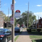 MetroBus stop #15859: Clayton @ Louisville, eastbound MetroBus stop 15859: Clayton at Louisville, eastbound